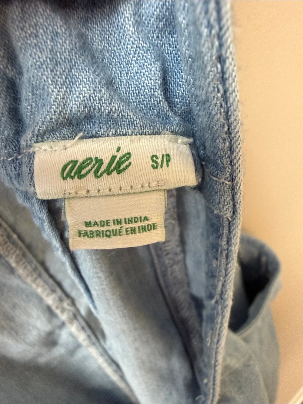 aerie Light Blue, Denim Short Overalls - Size Small